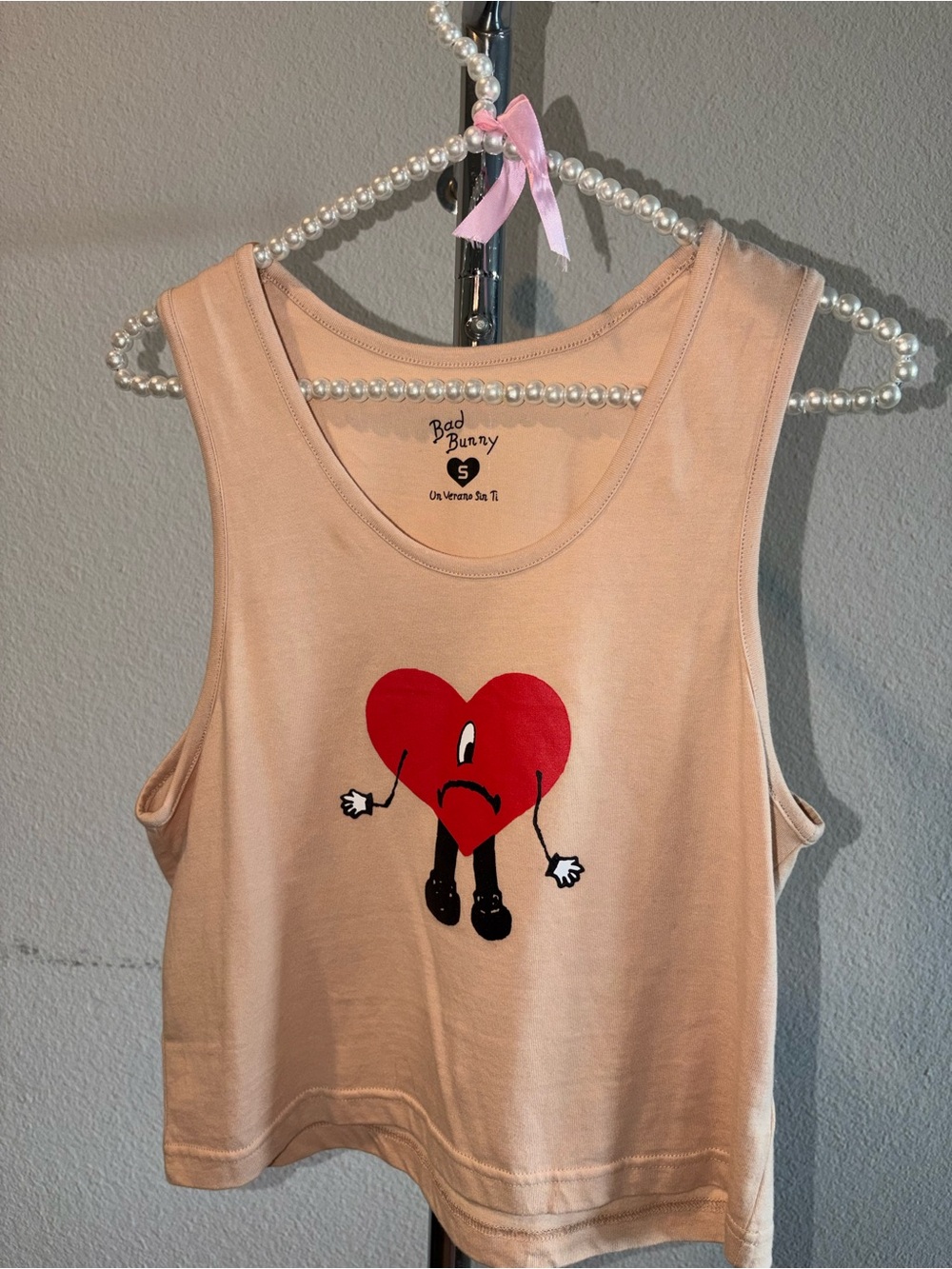 Bad Bunny Un Verano Sin Ti Official Heart Logo Crop Tank Top